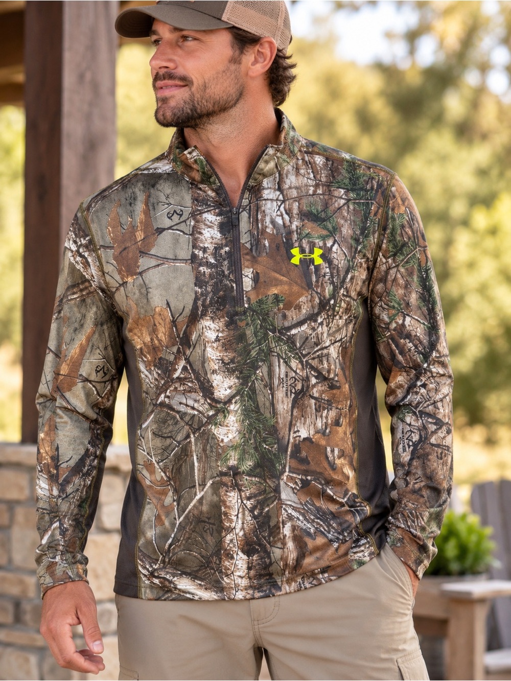 Under Armour HeatGear Realtree Camo Scent Control 1/4 Zip Men’s XL #983